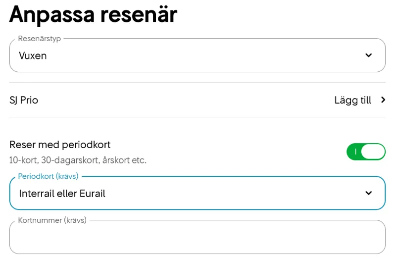 Första klass med Interrail